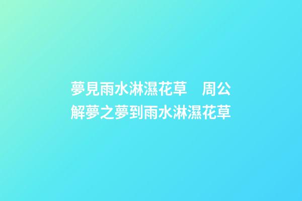 夢見雨水淋濕花草　周公解夢之夢到雨水淋濕花草